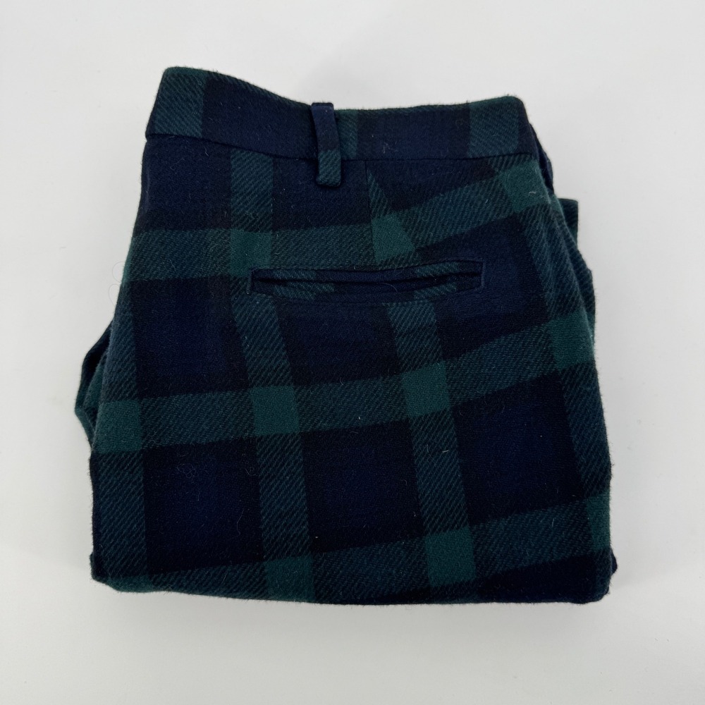 Castaway Nantucket Island Mens Black Watch Plaid 100% Wool Trousers Size 36